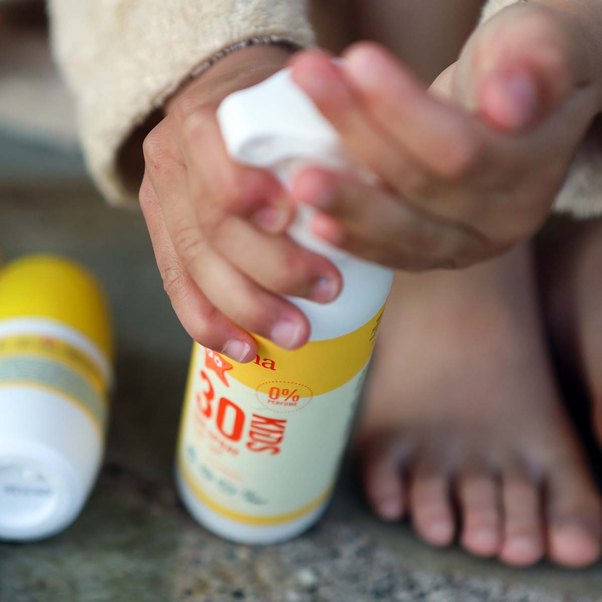 Solcreme til børn med praktisk spray