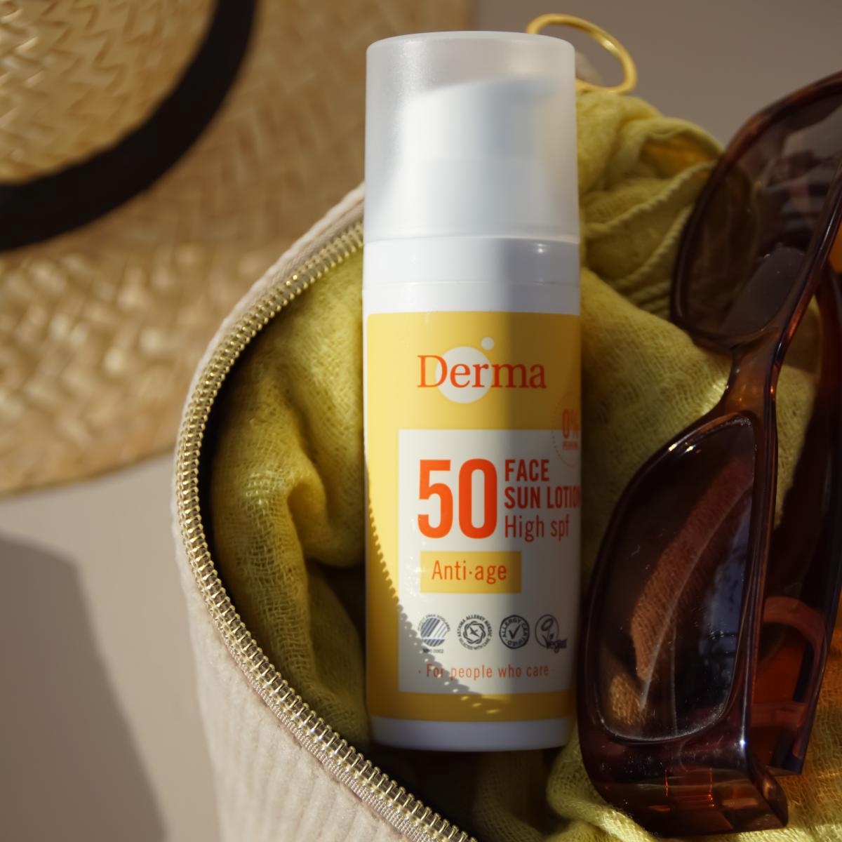 Ansigtssolcreme faktor 50 med i tasken