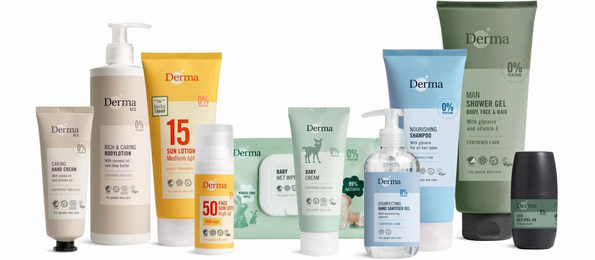 Derma produkter - Ren, certificeret hudpleje til dig og familien